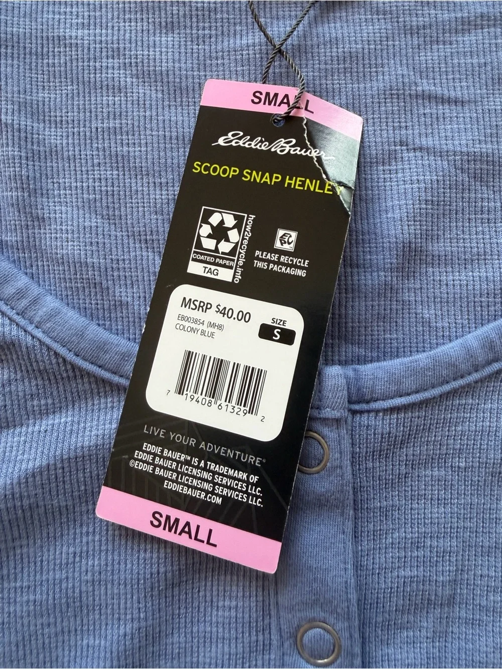 NWT Women's Eddie Bauer Henley LS Scoop Snap Size Small (D2) - Picture 3 of 4